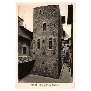 Vintage Firenze Dante Alighieri House Postcard Nova Lux Italy Florence Unused